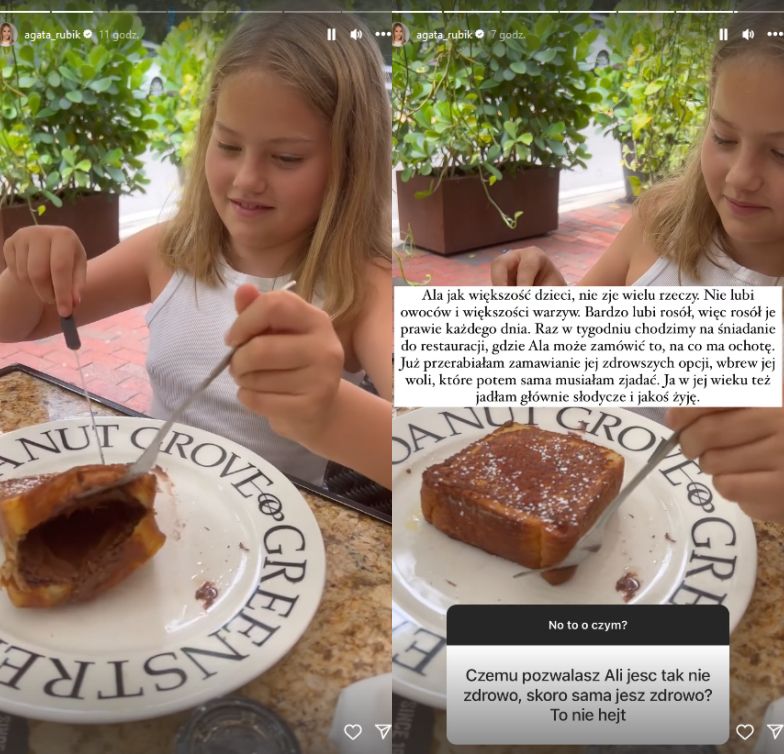 Agata Rubik tłumaczy się z niezdrowej diety córki
