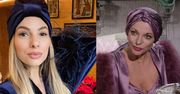 Izabela Janachowska pozuje w TURBANIE I PIÓRACH. Fani: "Jak Alexis Carrington"