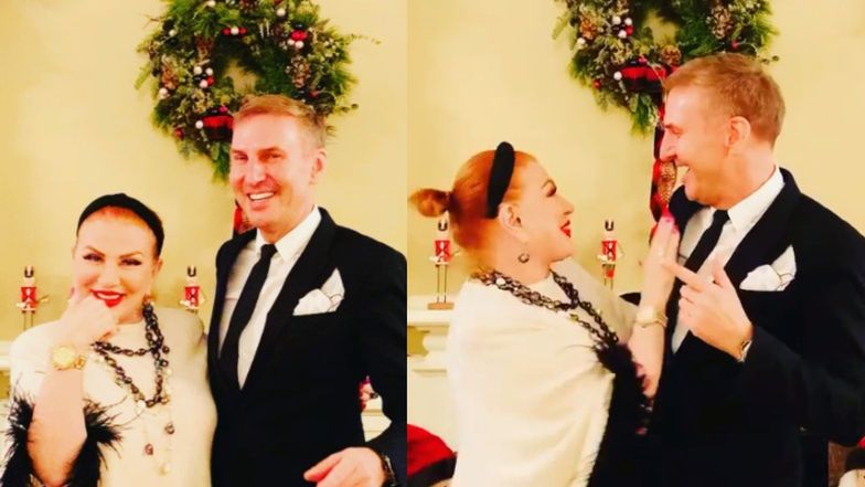 Krzysztof Gojdź imprezuje z Georgette Mosbacher