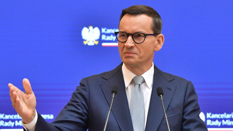 Warszawa, 14.06.2023. Premier Mateusz Morawiecki na konferencji prasowej po spotkaniu z prezydentami miast w Kancelarii Prezesa Rady Ministrów w Warszawie, 14 bm. (ad) PAP/Radek Pietruszka