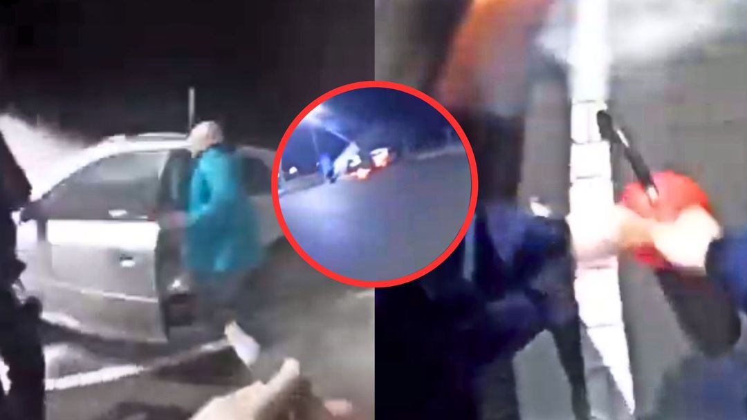 wiadomości,aktualności,WP Wiadomości Pożar Audi na stacji paliw. Kamera policjanta nagrała groźny moment