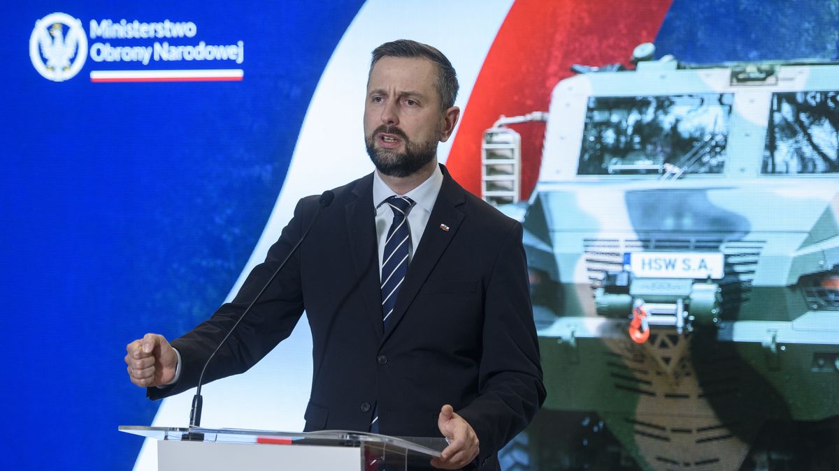 Polish Deputy Prime Minister and Defence Minister Wladyslaw Kosiniak-Kamysz speaks during a press conference on November 8, 2024 in Warsaw, Poland. The Ministry of Defence signed a purchase contract of several support vehicles for the self-propelled Multiple Rocket System (MRS) WR-40 Langusta and its modernised electronic sight system. The Deputy PM also underlined that Poland's next year investment in defence will be 4.7 per cent of the Gross Domestic Product (GDP).