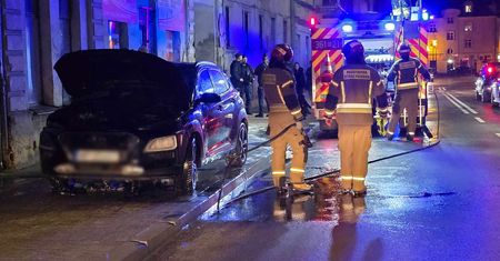Pożar auta na ulicy Bielskiej w Płocku