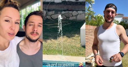 Remontowy dramat Blanki Lipińskiej trwa: hiszpański ogród usycha, a szlauch nie działa: "Jebn*ł zawór, wyrwało go z rury"