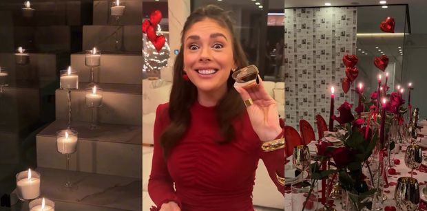 Klaudia Halejcio pochwaliła się babską kolacją walentynkową: suto zastawiony stół, dziesiątki serduszek i patelnia w prezencie (ZDJĘCIA)