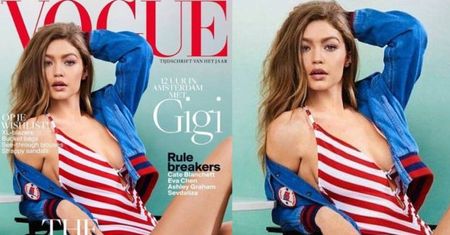 Gigi rozchyla usta na okładce "Vogue'a"