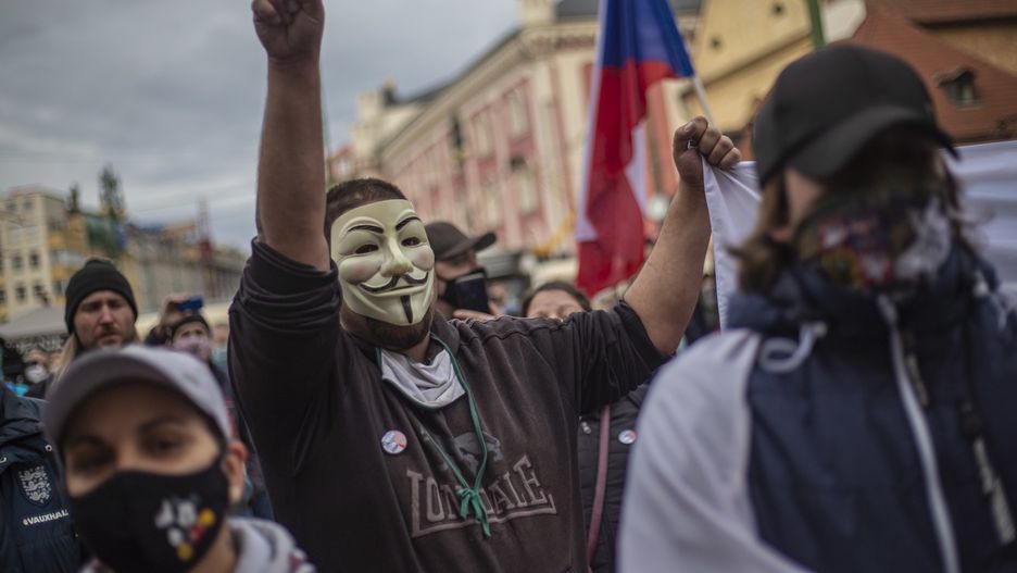 Koronawirus, Czechy. Protest przeciwko nowym restrykcjom