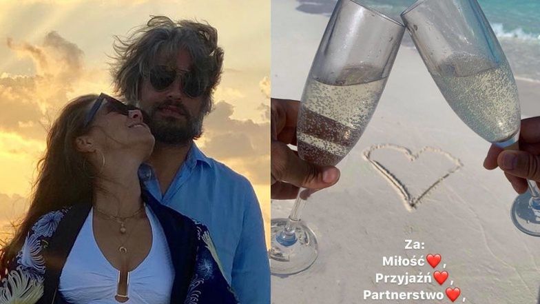 Kinga Rusin i Marek Kujawa świętują walentynki na Malediwach