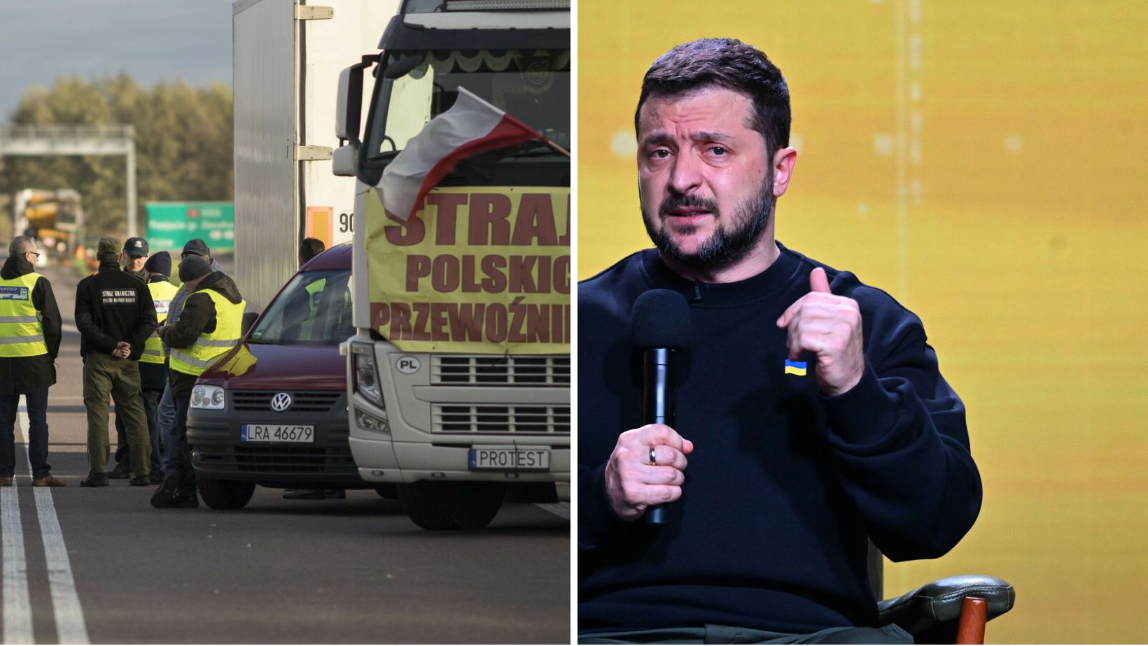 Zełenski o proteście na granicy. "Ta blokada jest sztuczna"