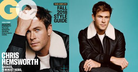 Chris Hemsworth łapie się za głowę na okładce "GQ"