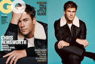 Chris Hemsworth łapie się za głowę na okładce "GQ"