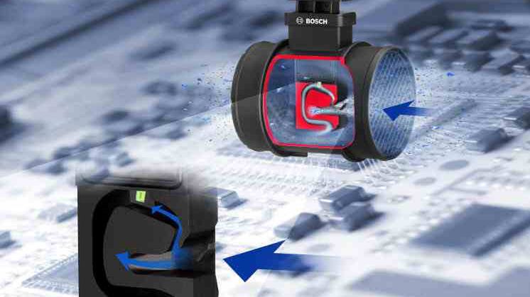 Przepływ powietrza przez przepływomierz powietrza