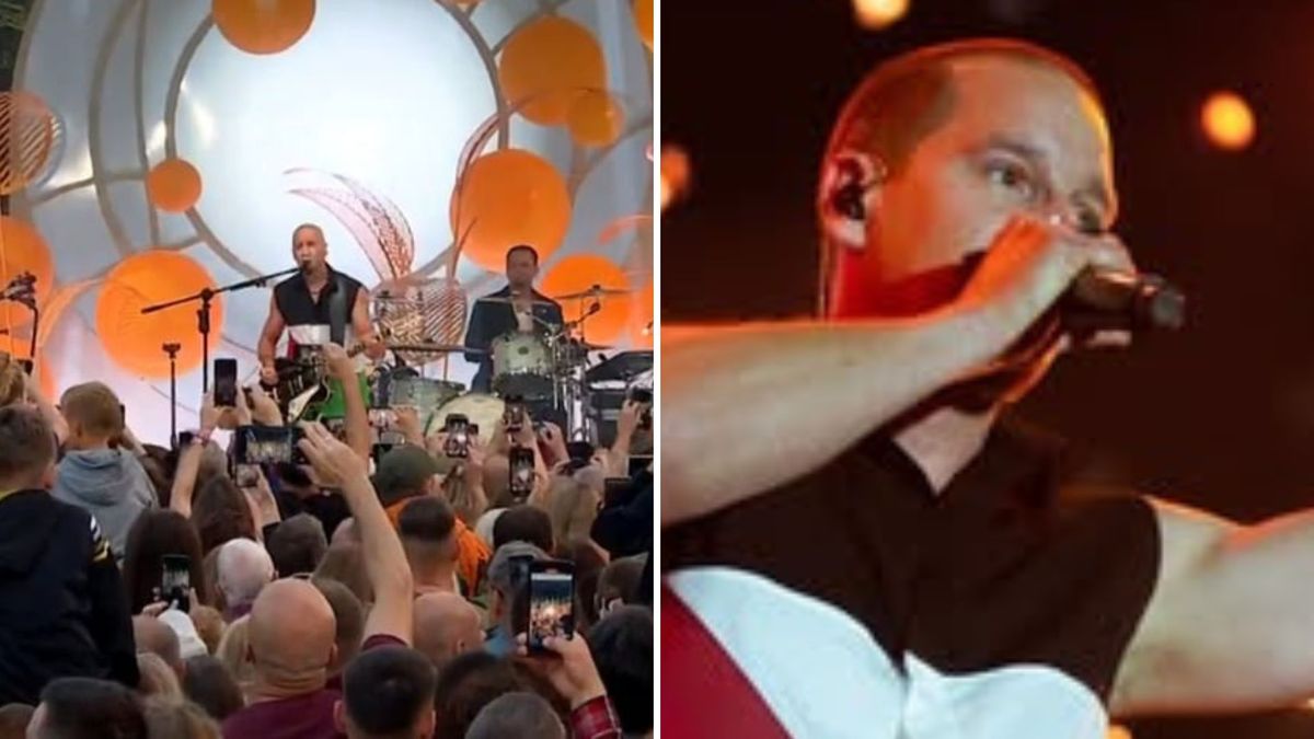 Krzysztof Zalewski w koszuli z flagą Palestyny 