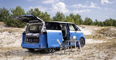 W pełni elektryczny kamper Volkswagena. Idealny, by rozstawić się na ładowarce