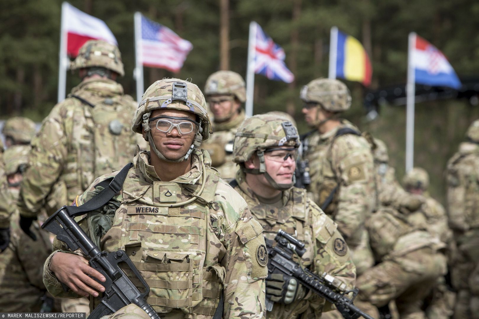 Powitanie w Polsce Wielonarodowej Batalionowej Grupy Bojowej NATO13.04.2017 Orzysz poligon czolgowy, Powitanie Wielonarodowej Batalionowej Grupy Bojowej NATO  fot Marek Maliszewski/REPORTERMarek Maliszewski/REPORTER