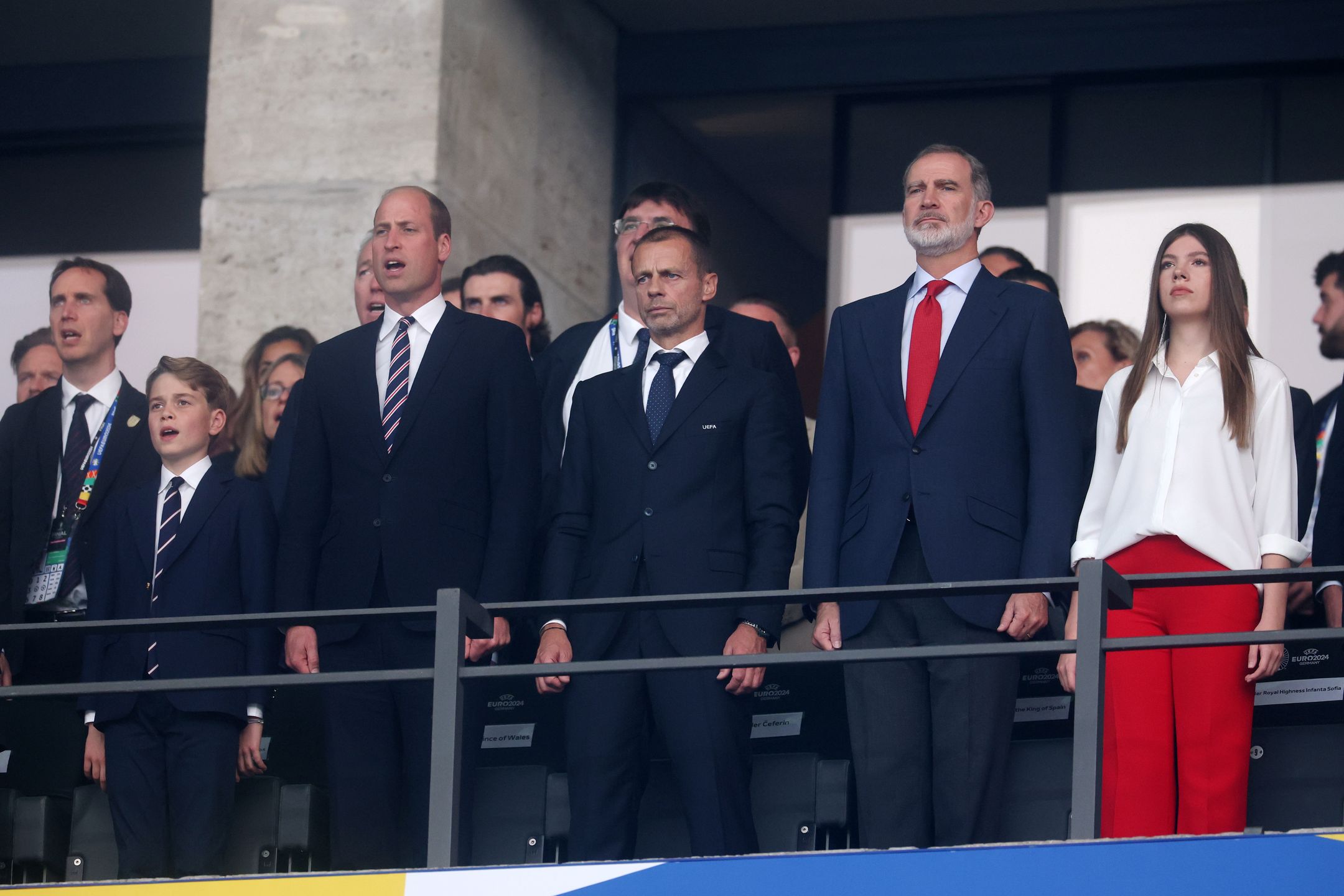 Król Filip VI i infanta Sofia podczas finału Euro 2024 