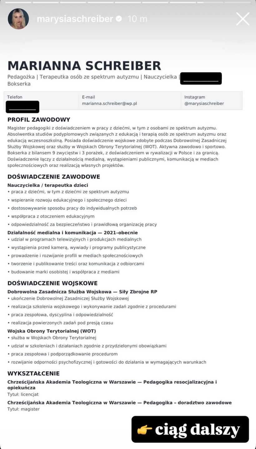 CV Marianny Schreiber cz.1