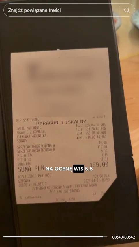 Tiktokerka pokazała ceny w zakopiańskiej kawiarni