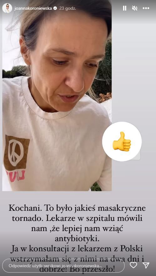 Joanna Koroniewska zachorowała pod koniec hiszpańskich wakacji