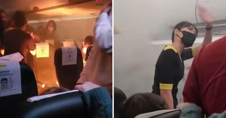 Chwile grozy w samolocie. Ogień na pokładzie