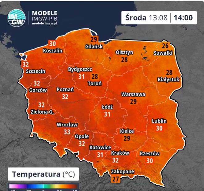 Prognoza pogody w Polsce na środę