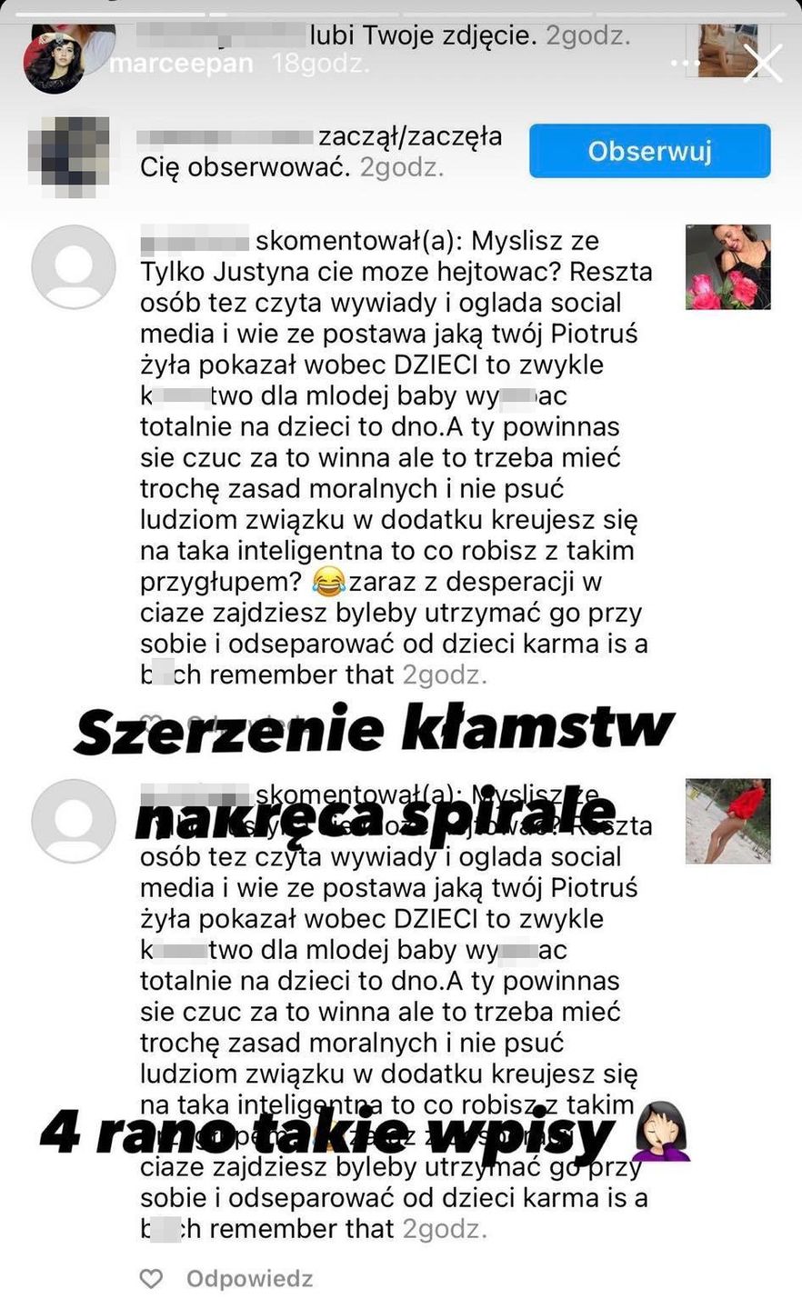 Marcelina Ziętek odpiera ataki fanów Justyny Żyły