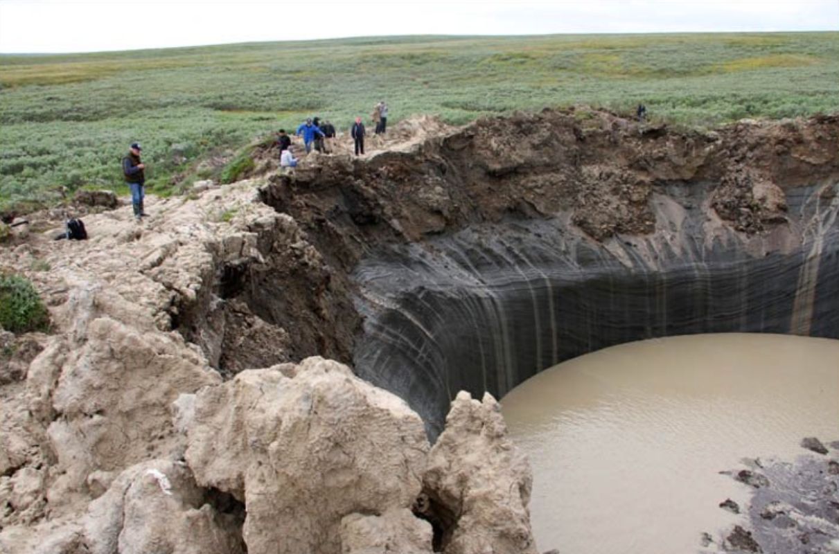Scientists are investigating the mechanism of crater formation in Siberia.