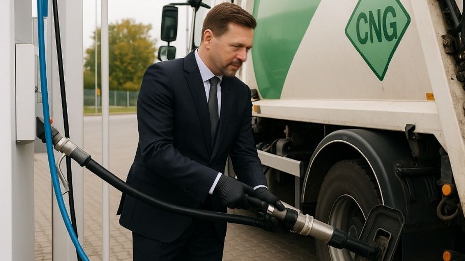 Marcin Rychter - dyrektor bytowskich Wodociągów - stawia na zasilanie śmieciarek gazem CNG