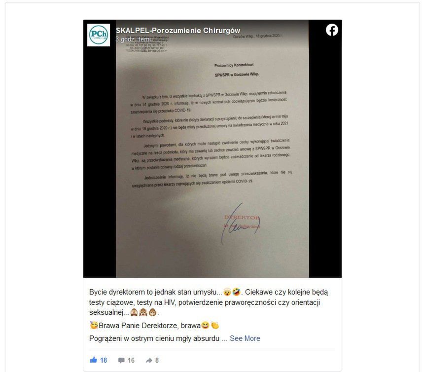 Wpis Porozumienia Chirurgów Skalpel