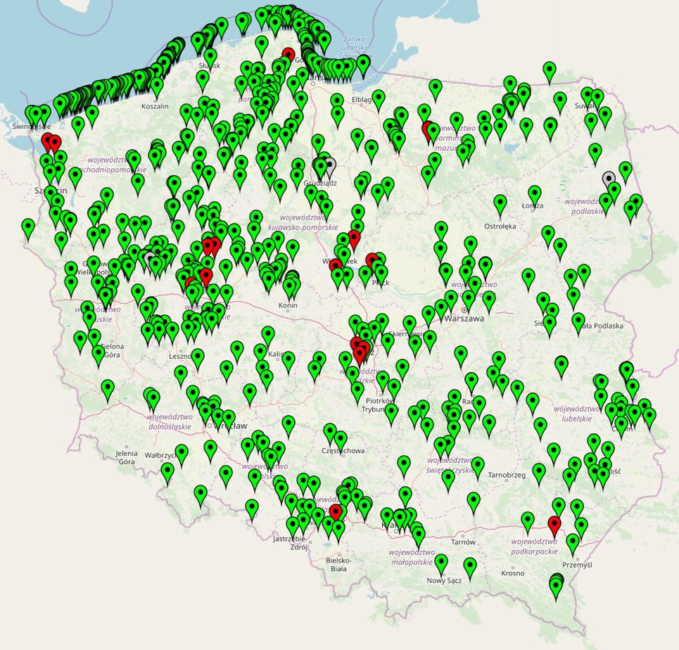 Sinice 2022. Zamknięte kąpieliska