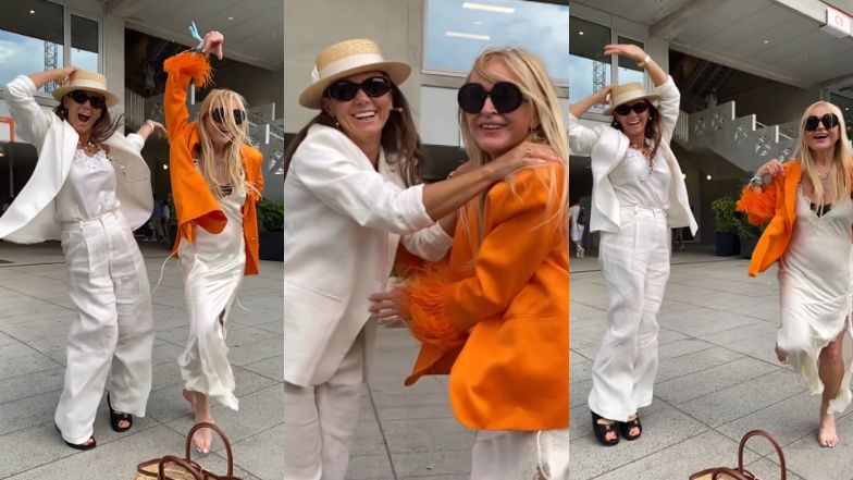 Kinga Rusin i Monika Olejnik świętują wygraną Igi Świątek w turnieju Rolanda Garrosa