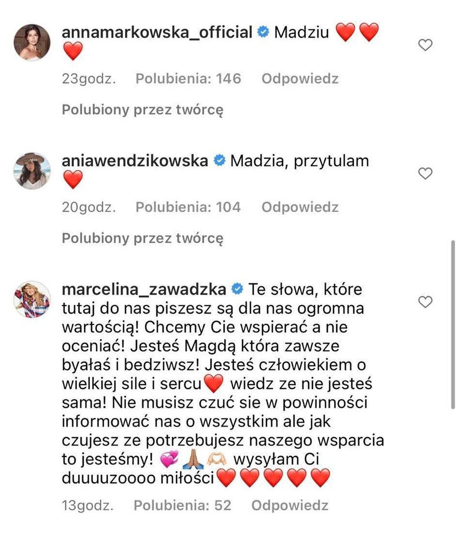 Komentarz Idy Nowakowskiej i Marceliny Zawadzkiej pod postem Magdaleny Stępień 