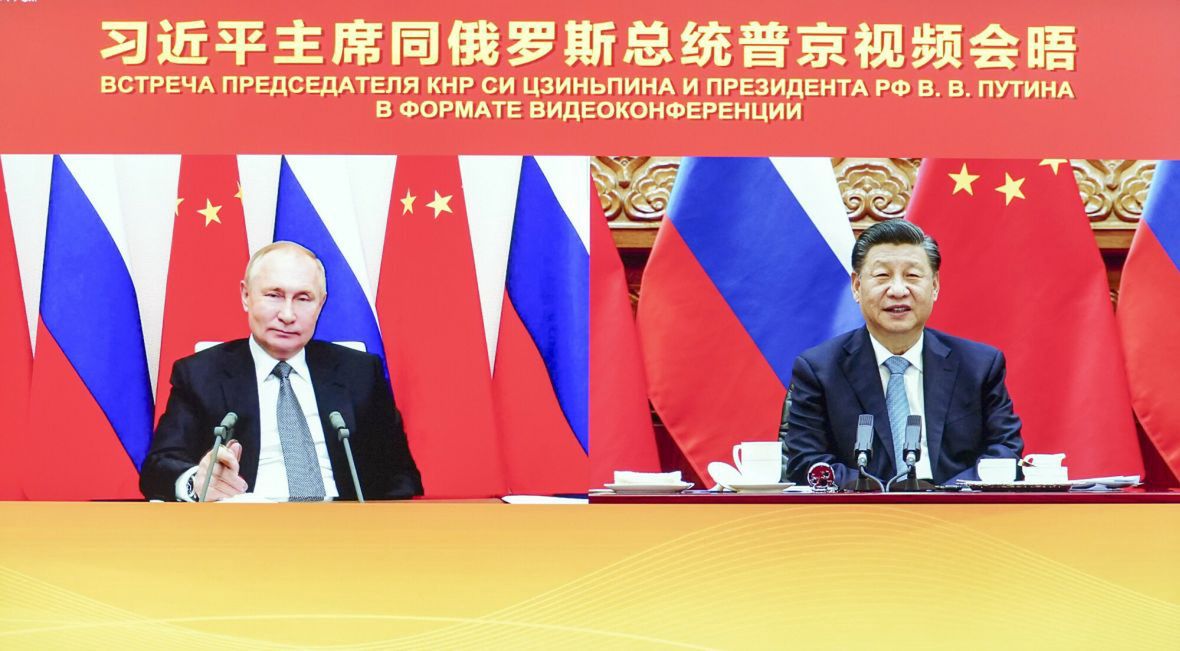 Wirtualne spotkanie prezydenta  Xi Jinpinga i Władimira Putina. 15 grudnia 2021 roku