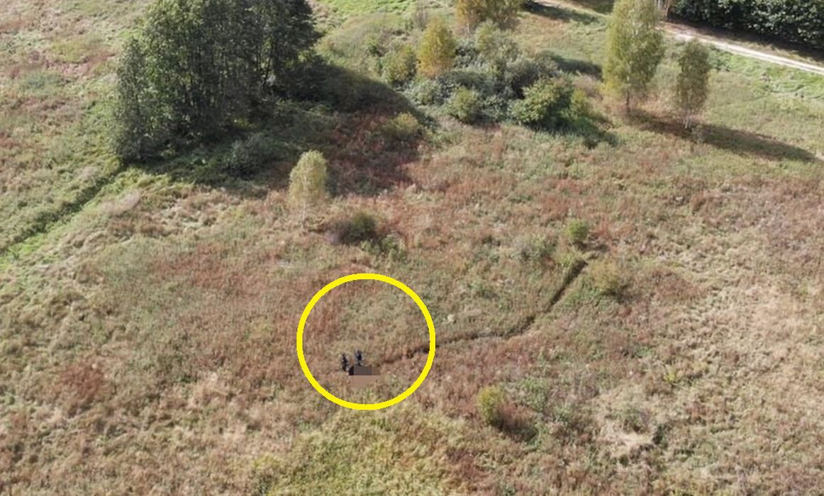 Wstrząsające odkrycie. Strażacy puścili  drona nad polami w Lubartowie