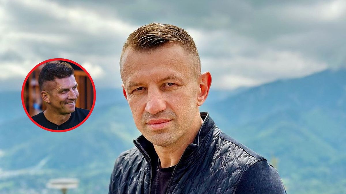 Na zdjęciu Tomasz Adamek. W "ramce" Mateusz Borek. 