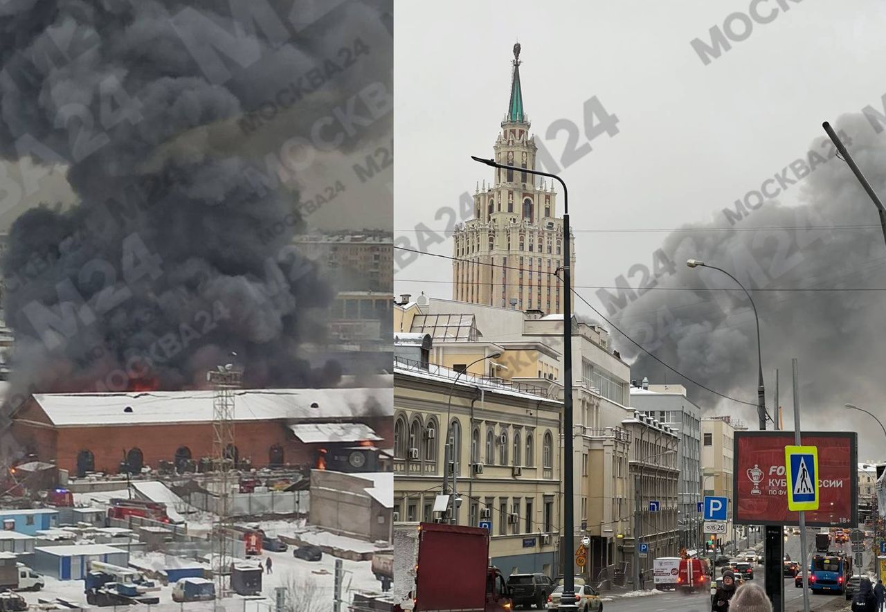 Kłęby dymu nad Moskwą. "Utknęli w płonącym skrzydle"