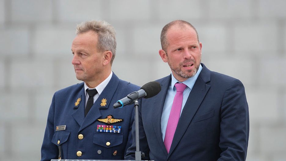 First Belgian Operational F-35 Squadron
FLORENNES, BELGIUM - OCTOBER 13: Commander of Belgium Air Force Major General Geert De Decker (L) listens to the Belgian Minister of Defence and Foreign Trade, from the Flemish nationalist, conservative, and liberal-conservative New Flemish Alliance (N-VA) Theo Francken (R) in Florennes Air Base on October 13, 2025 in Brussels, Belgium. Today, the Belgian Air Force is officially receiving its first four F-35A Lightning II fighter jets at Florennes Air Base. Florennes will host the first operational F-35 squadron, with plans to expand operations to Kleine-Brogel Air Base by 2027. The F-35s will replace Belgium's aging fleet of F-16s and are expected to significantly enhance the country's air defense and NATO contributions. The Lockheed Martin F-35 Lightning II, 5th-generation multirole stealth fighter, is one of the most advanced and controversial fighter jets in the world. (Photo by Thierry Monasse/Getty Images)
Thierry Monasse
supersonic, strike, single-engine, geert de decker, florennes, single-seat, fighters