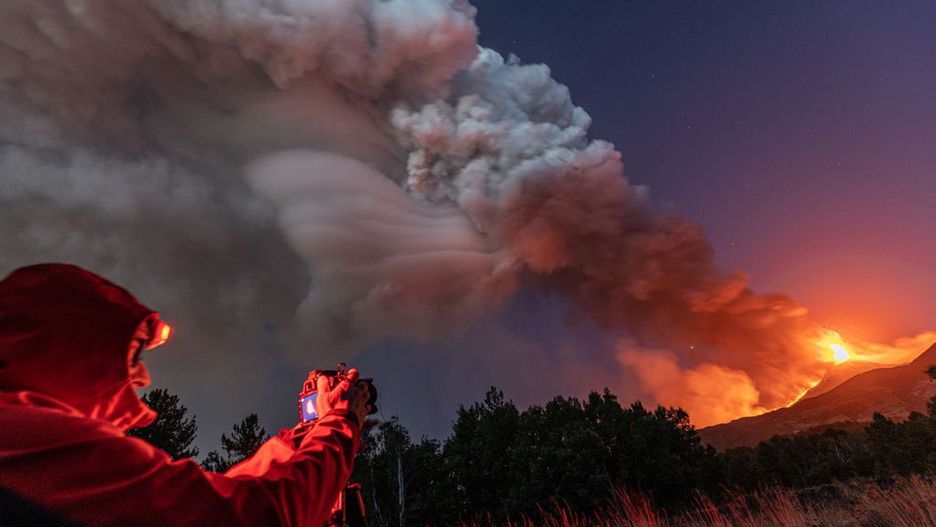Widowiskowa erupcja Etny 9 sierpnia br.