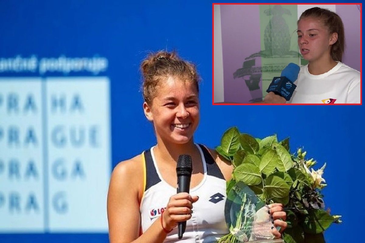 Maja Chwalińska na korcie i w czasie wywiadu