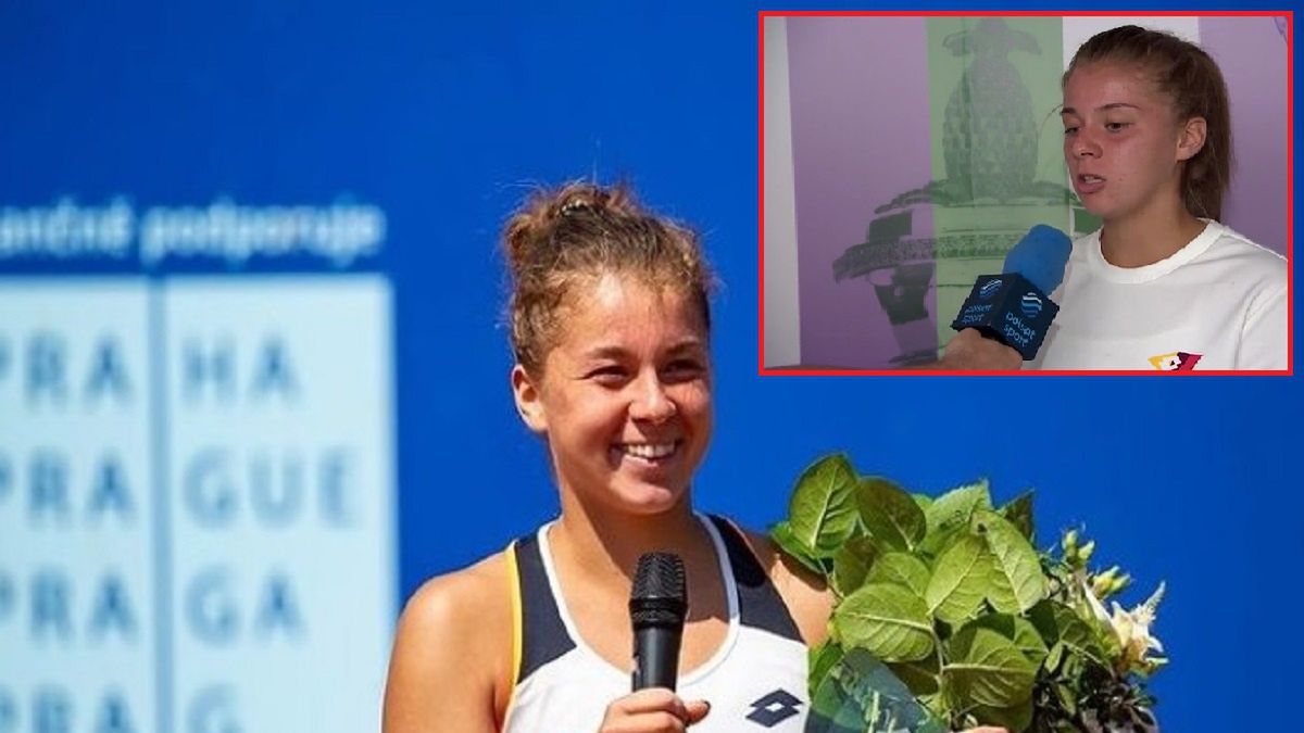 Maja Chwalińska na korcie i w czasie wywiadu