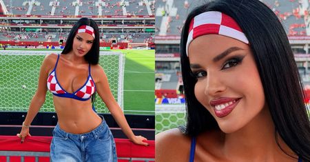 Ivana Knoll zawzięcie broni tytułu "MISS MUNDIALU" i znów świeci dekoltem przed murawą (FOTO)