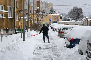 Zamość zasypany śniegiem. Żołnierze WOT pomagają w odśnieżeniu