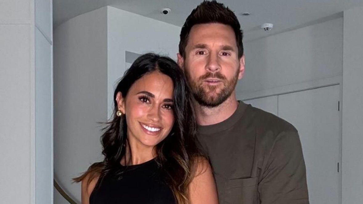 Na zdjęciu: Lionel Messi z żoną