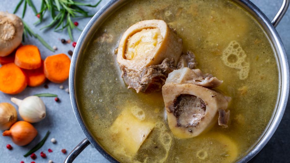 Boiled bone and broth. Homemade beef bone broth is cooked in a pot on. Bones contain collagen, which provides the body with amino acids, which are the building blocks of proteins.
meat, background, food, bone, cuisine, ingredient, white, gourmet, piece, closeup, single, nobody, cooking, uncooked, portion, cut, studio, meal, cook, spare, boil, pig, pork, rib, broth, isolated, soup, object, fillet, dish