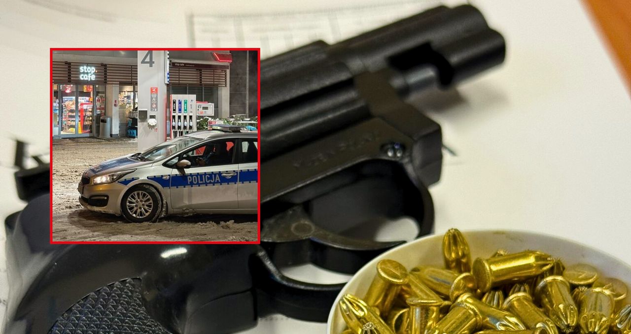 Pijany 69-latek z pistoletem na stacji paliw. Klienci byli przerażeni