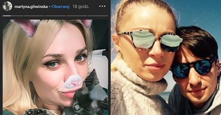 Ciężarna Martyna Gliwińska głaszcze kota i słucha Kazika (FOTO)