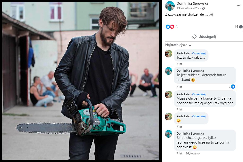 Rozmarzona Dominika o Sebastianie Fabijańskim