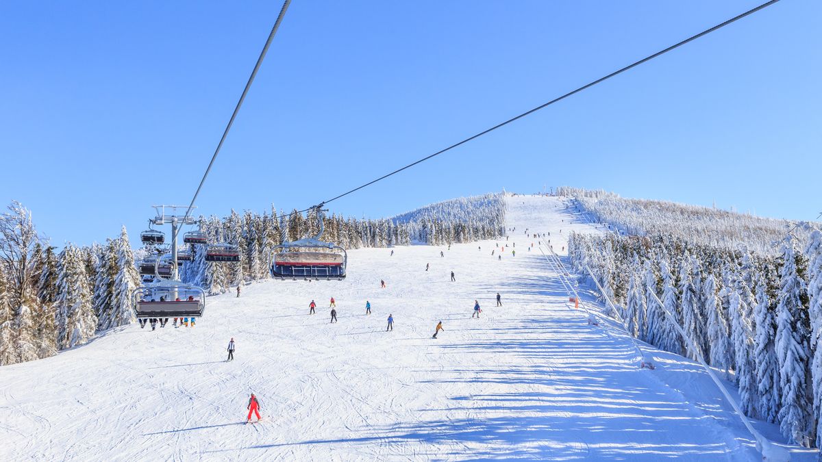 szczyrk, skrzyczne, winter, ski, slope, route, skiing, mountain resort, snow, landscape, sport, beskids, beskidy, mountains, poland