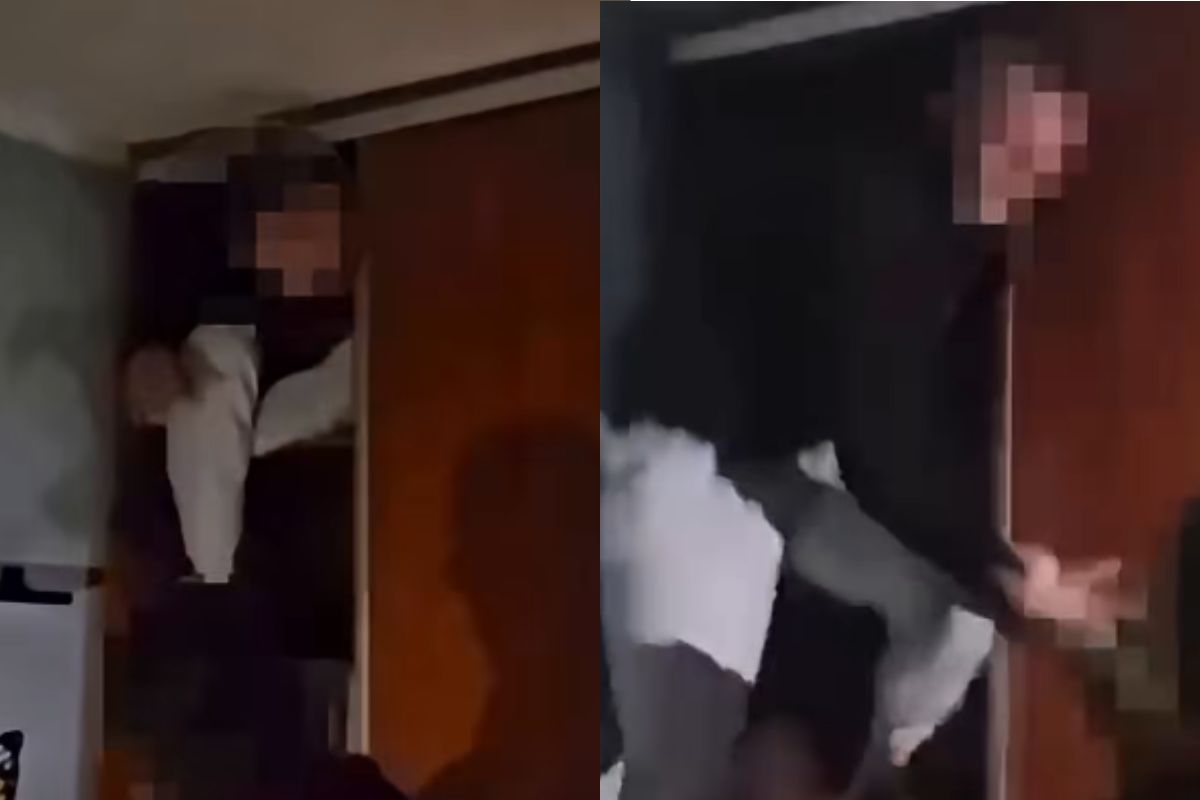 Nie zatrzymał się do kontroli drogowej. Policjanci znaleźli go w szafie