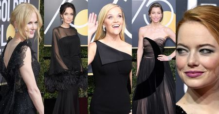 Złote Globy 2018: Jolie, Stone, Biel, Kidman, Witherspoon, Cruz…   (DUŻO ZDJĘĆ)